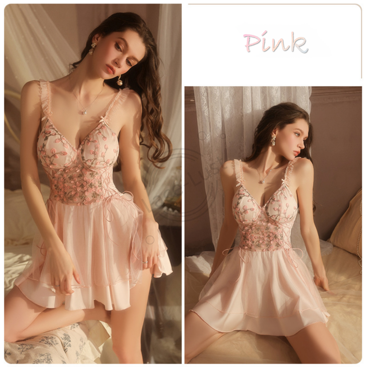 Lace & Lust™ Suspender Nightdress Set