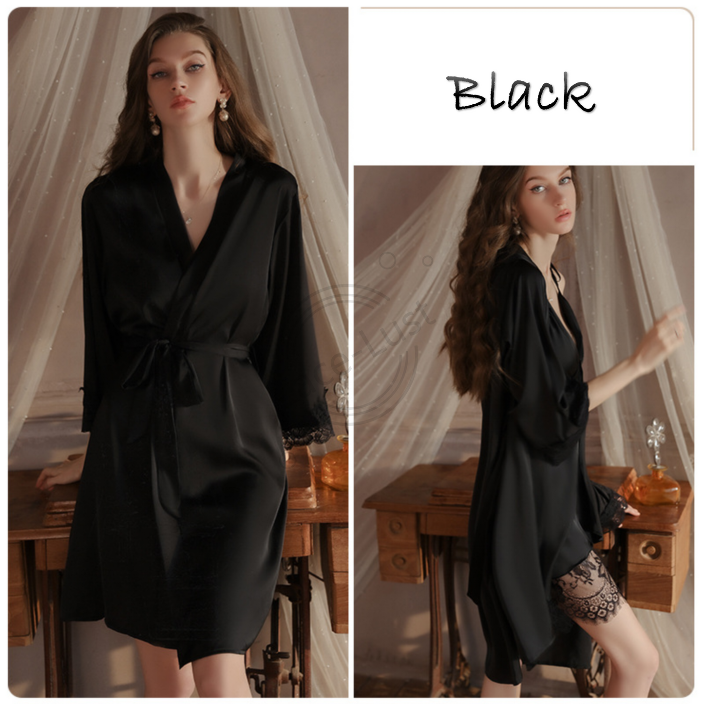 Lace & Lust™ Satin Silk Sexy Nightdress