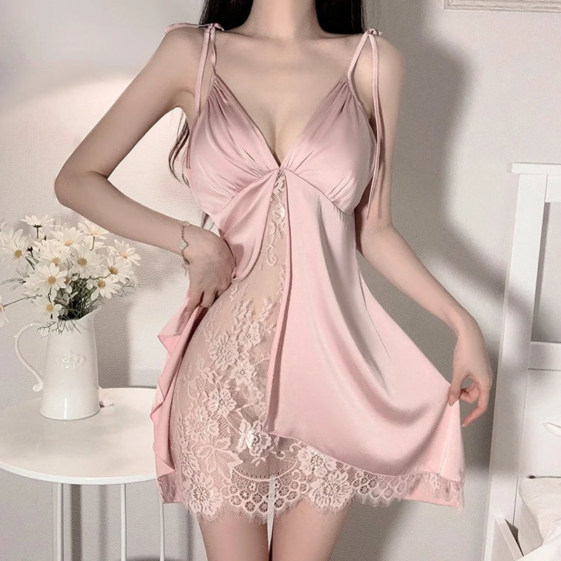 Lace & Lust™ Satin Silk Sexy Nightdress